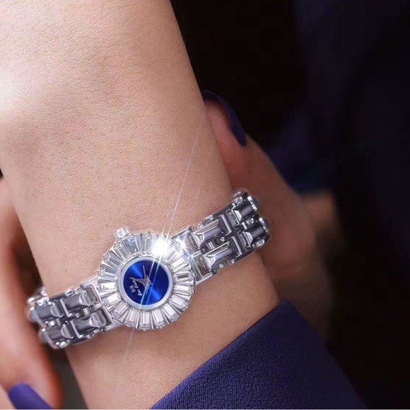Elegant Silver and Blue Watch - Picture 1 of 2